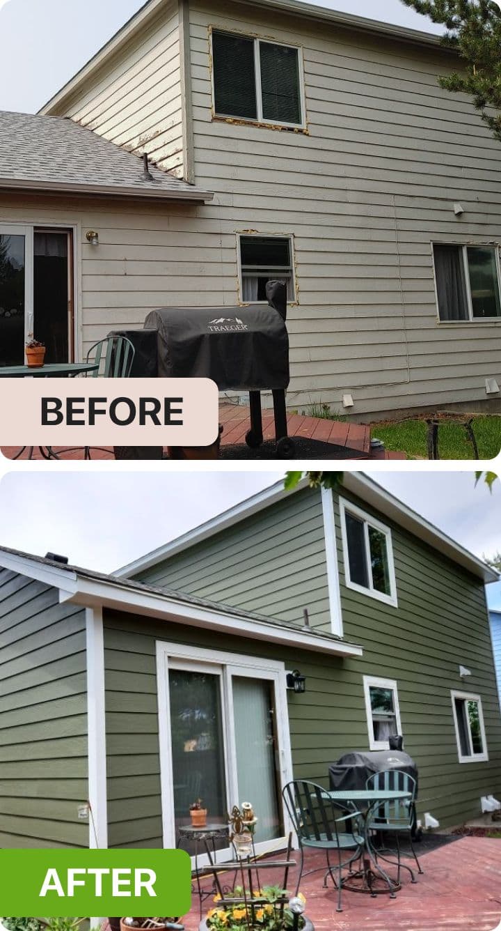 A home before and after its new siding